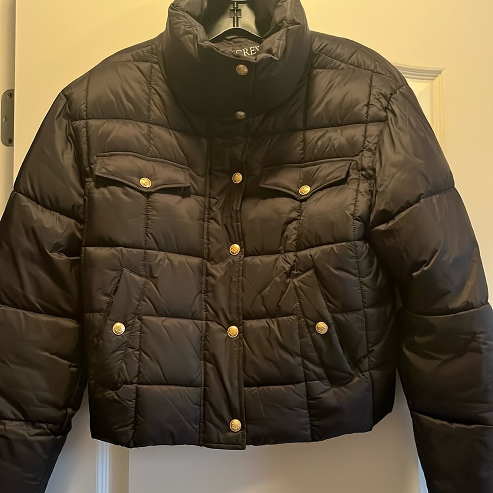 J. Crew black puffer jacket size small